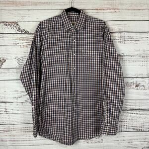 Mens Cody James Western Wear Blue Cream Plaid Pearl Snap Shirt Cowboy Rodeo Sz M